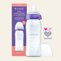 Стъклено шише с биберон NaturalWave 240 мл.